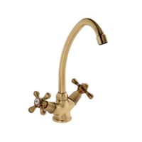 Gold Brushed Sink Mixer Deck Victorian